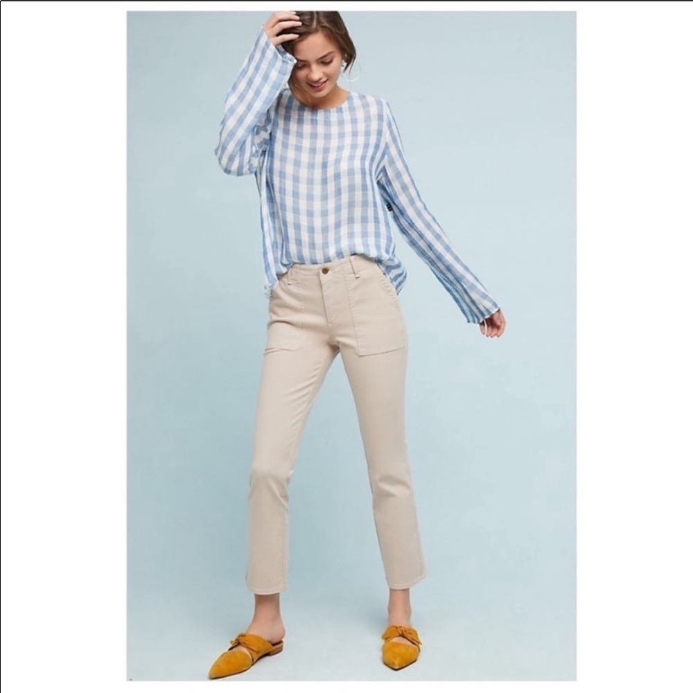 Anthropologie Cropped Utility Khaki Pants